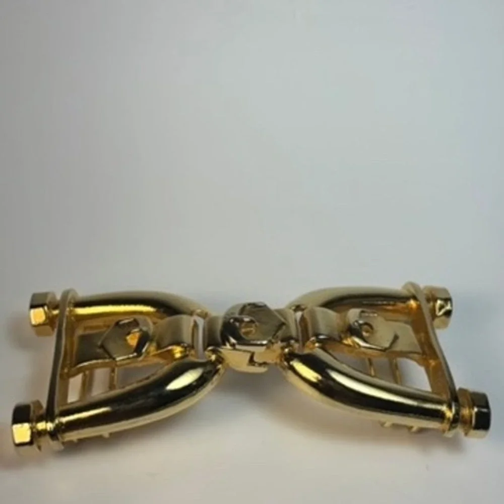 Belt Buckle Vintage Interlocking Horseshoe Gold Tone Statement Mimi di N‎ Signed